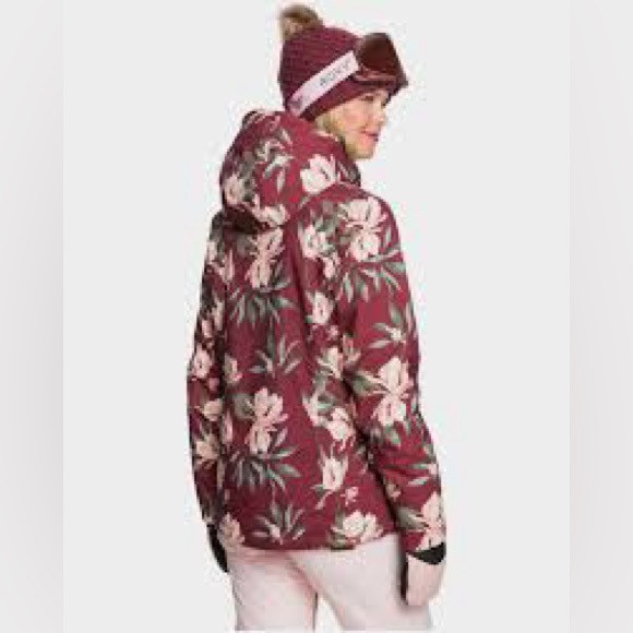 ROXY Jetty Women’s Snow Jacket XL - Oxblood Red Tropical Day - Picture 2 of 8